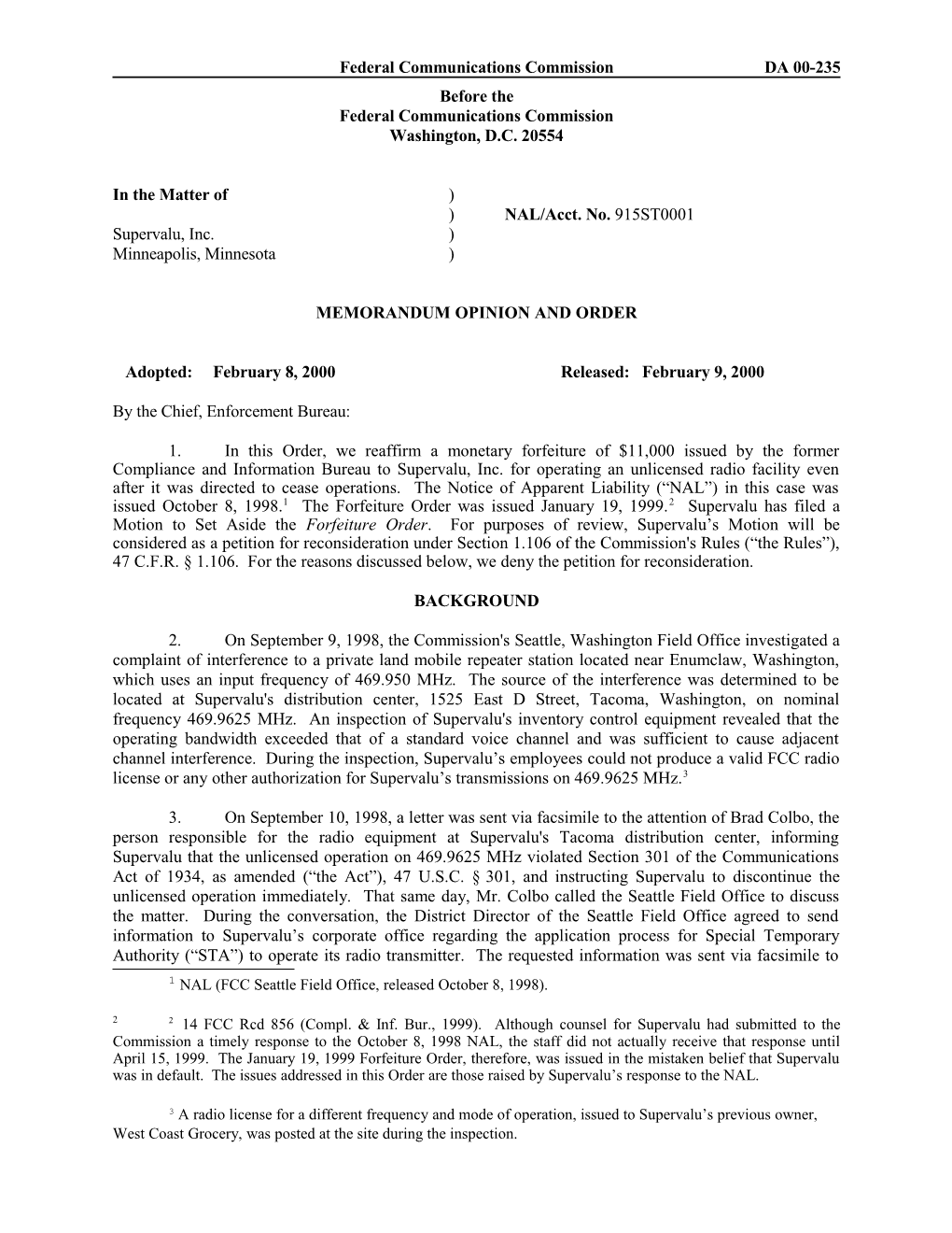 Federal Communications Commissionda 00-235