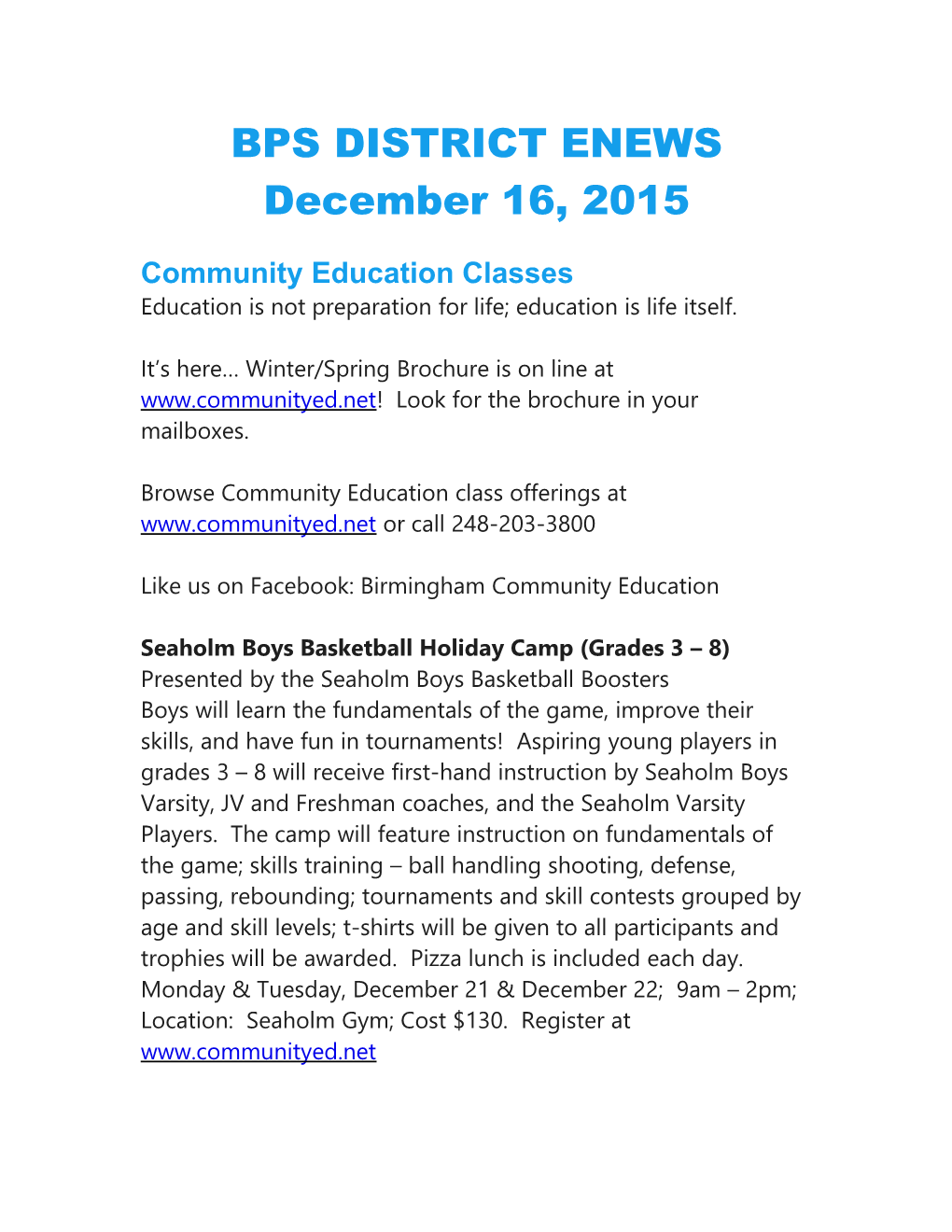 Bps District Enews