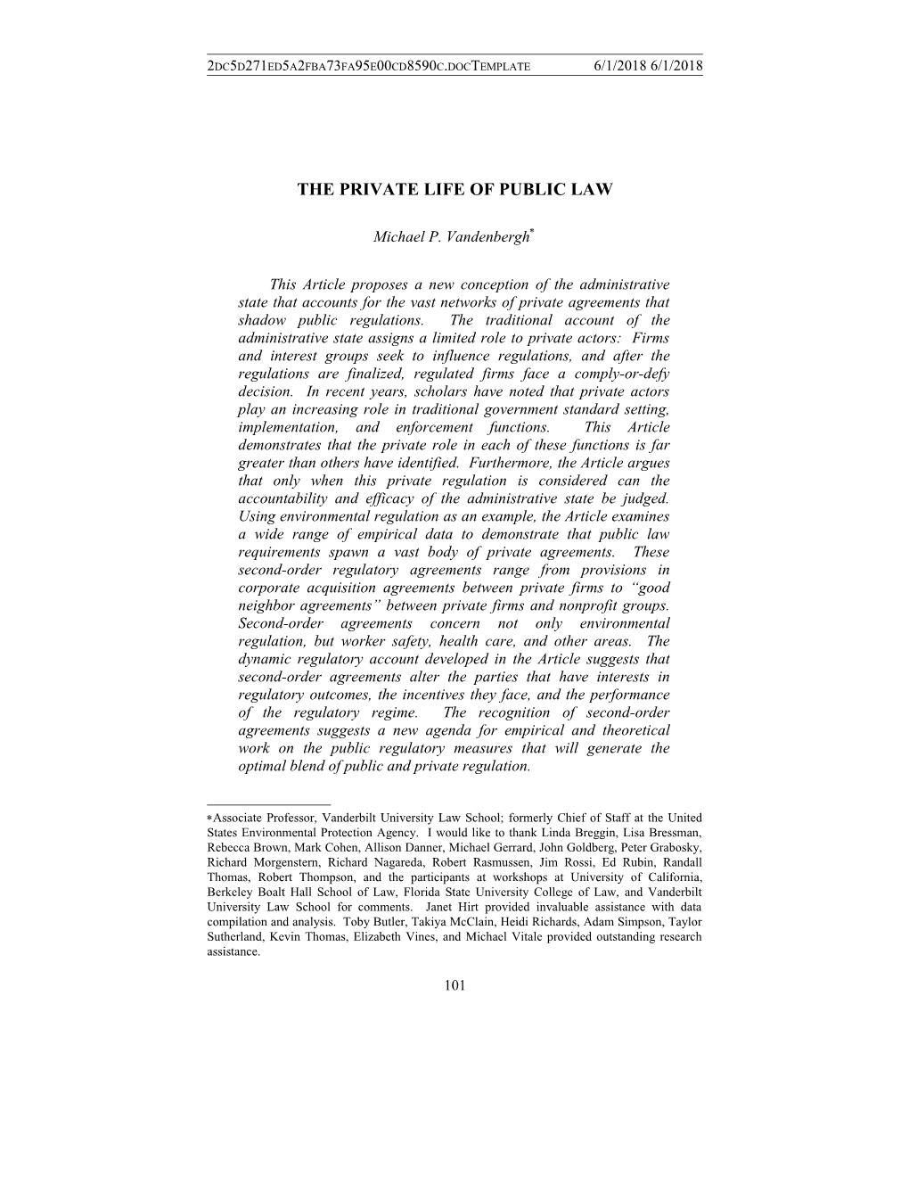 The Private Life of Public Law