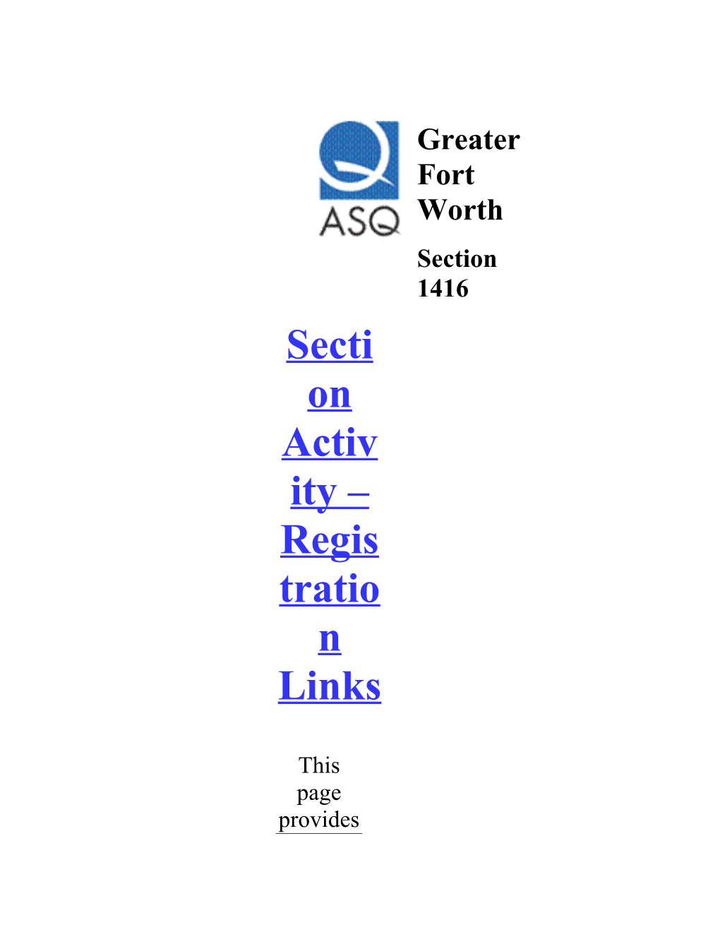 ASQ 1416 Website Program Update