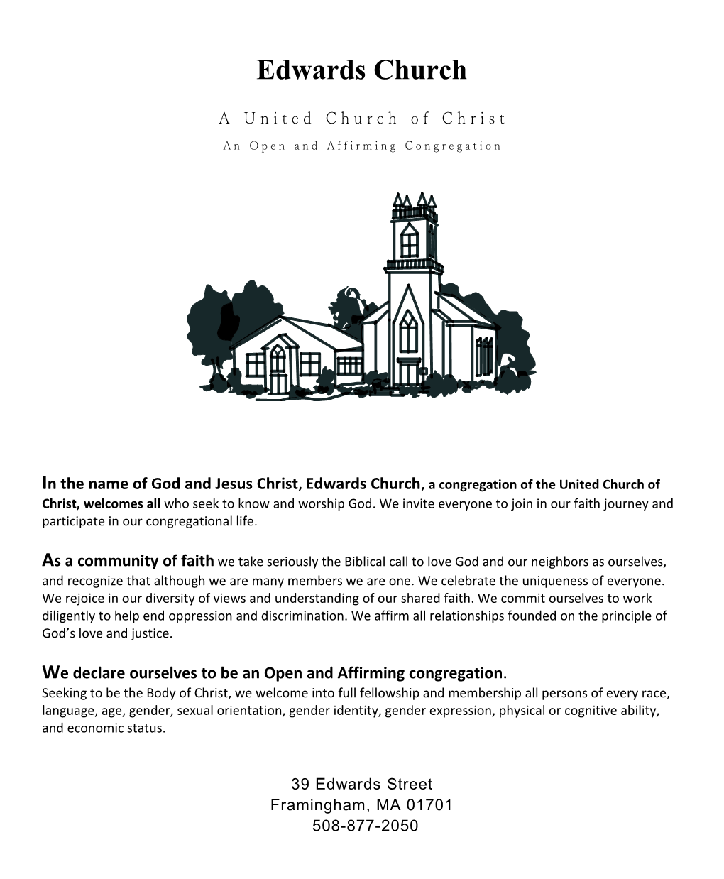 An Open and Affirming Congregation