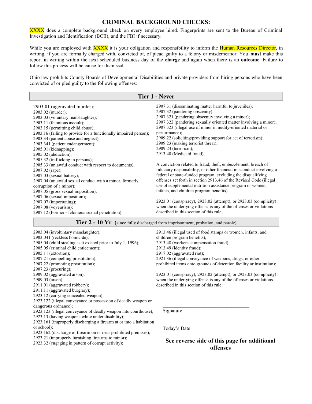 Criminal Background Checks