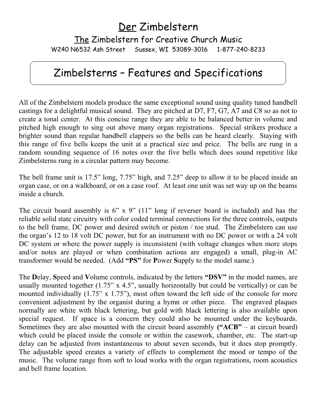 The Zimbelstern for Creative Church Music