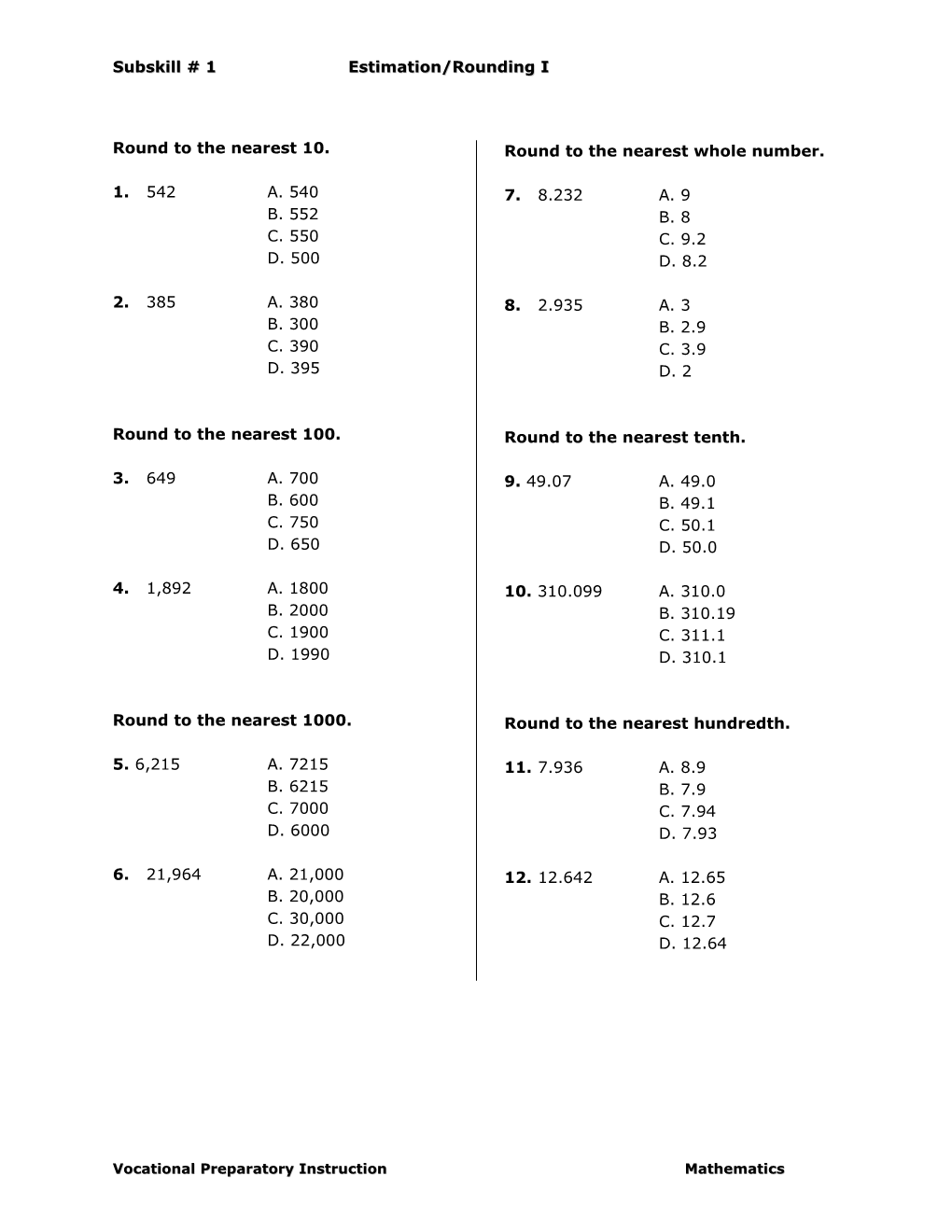 Vocational Preparatory Instruction (VPI)