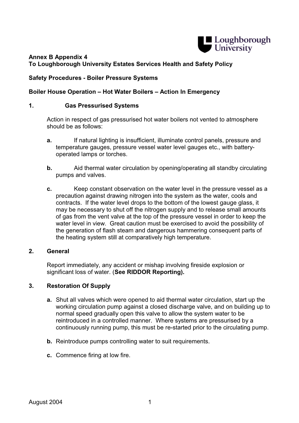 Appendix 4 to Annex B