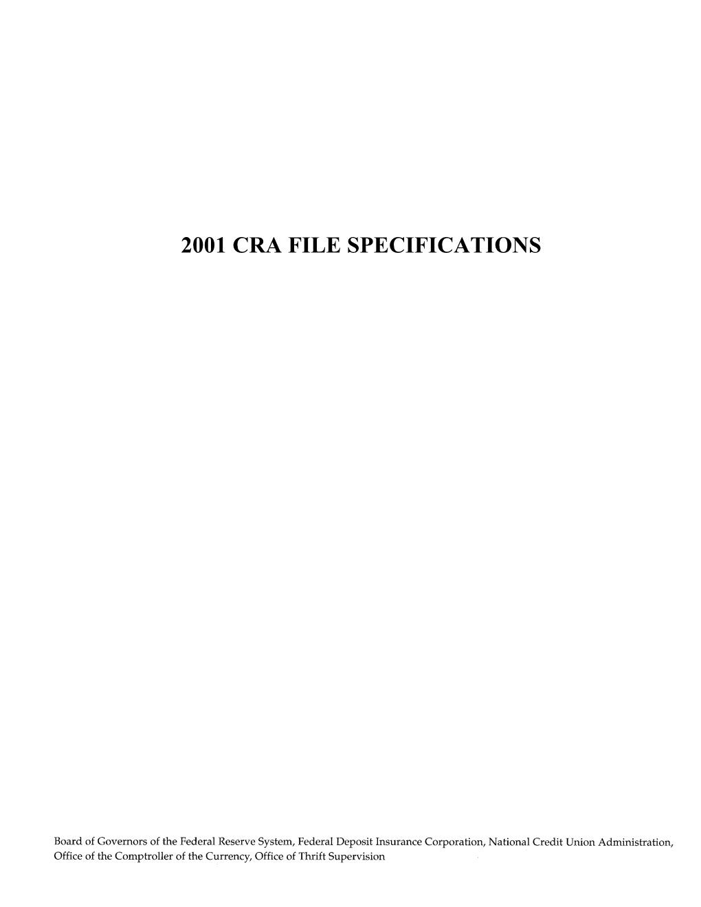 Reporting Changes for 2001 CRA Files