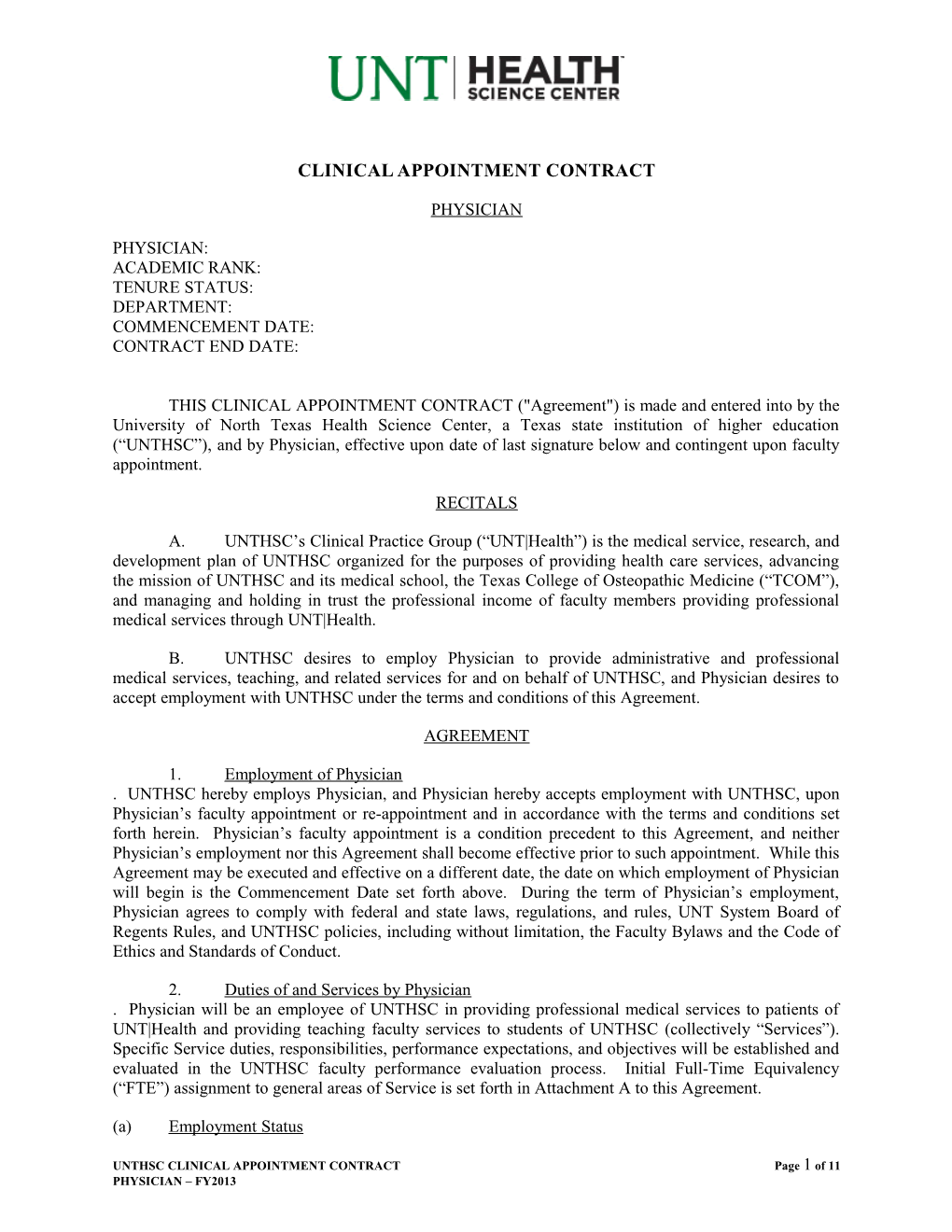 Clinical Appointment Contract - Physician - FY2013 (00030437-2).DOTX