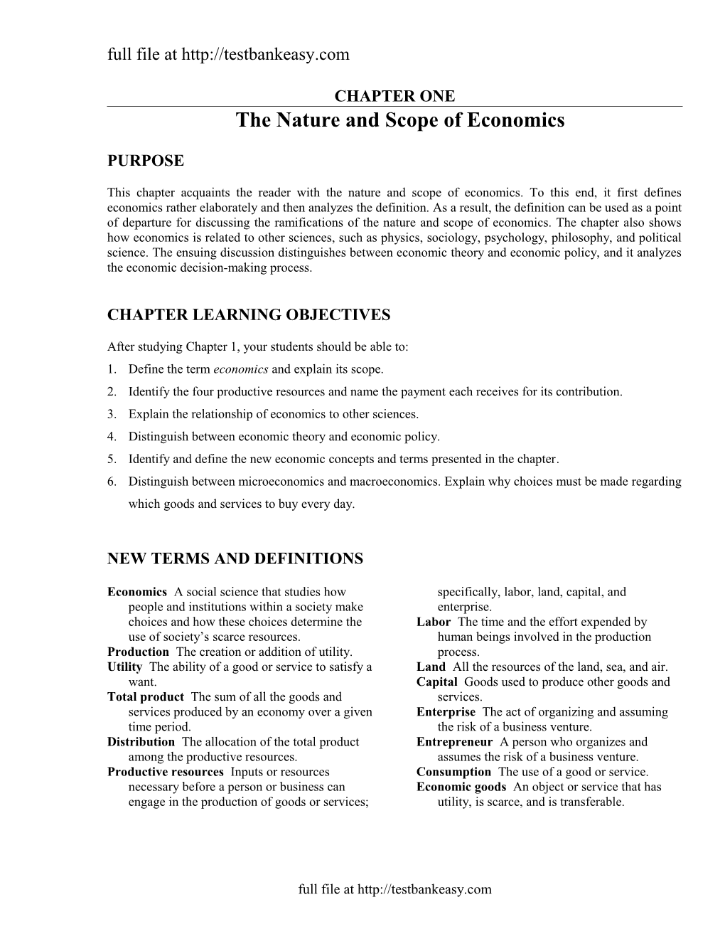 The Nature and Scope of Economics