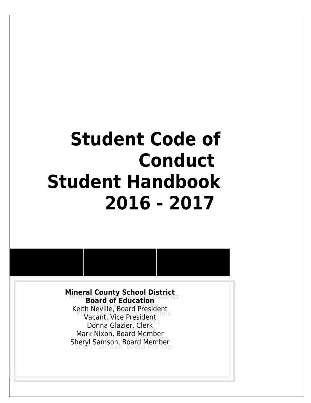 Student Code of Conduct and Handbook