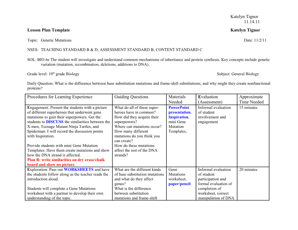 Lesson Plan Template s19