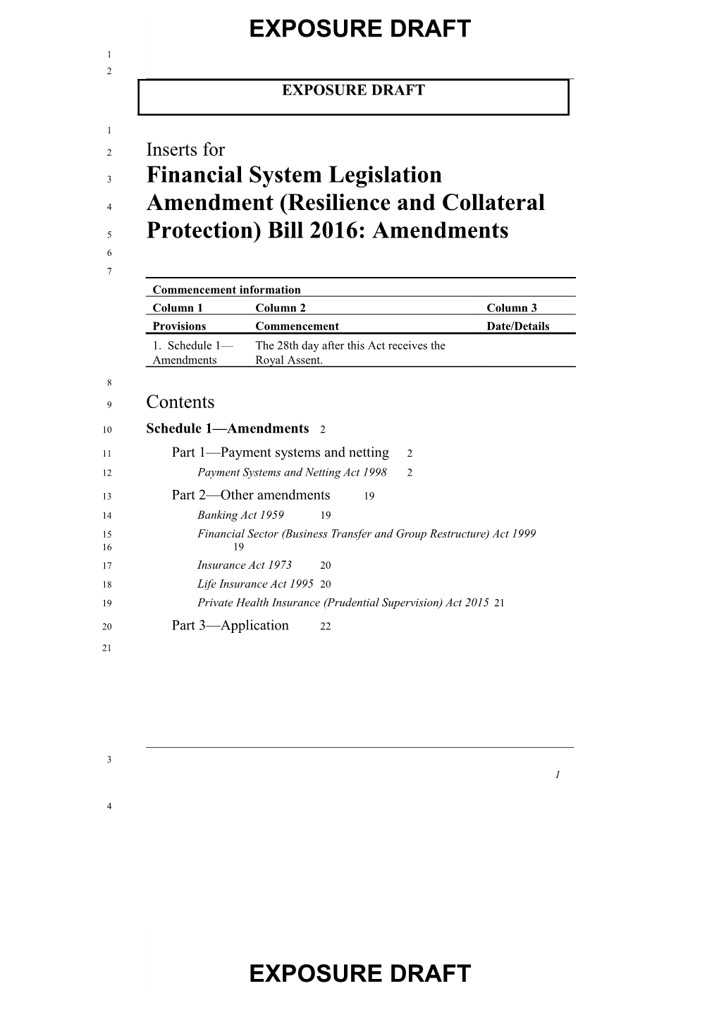 Financial System Legislation Amendment (Resilience and Collateral Protection) Bill 2016