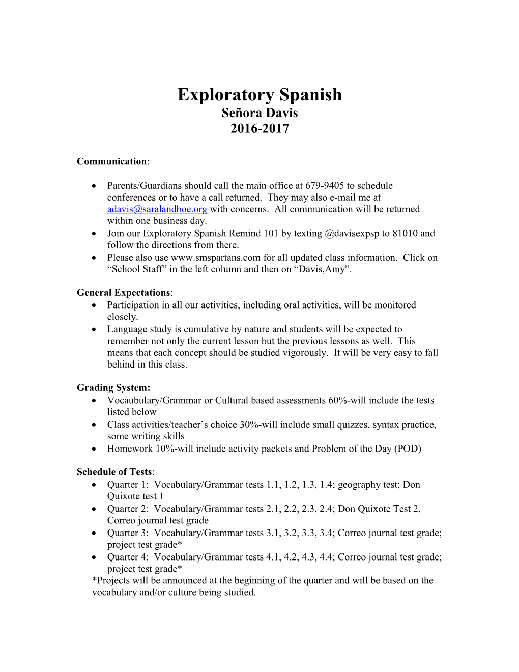 Exploratory Spanish