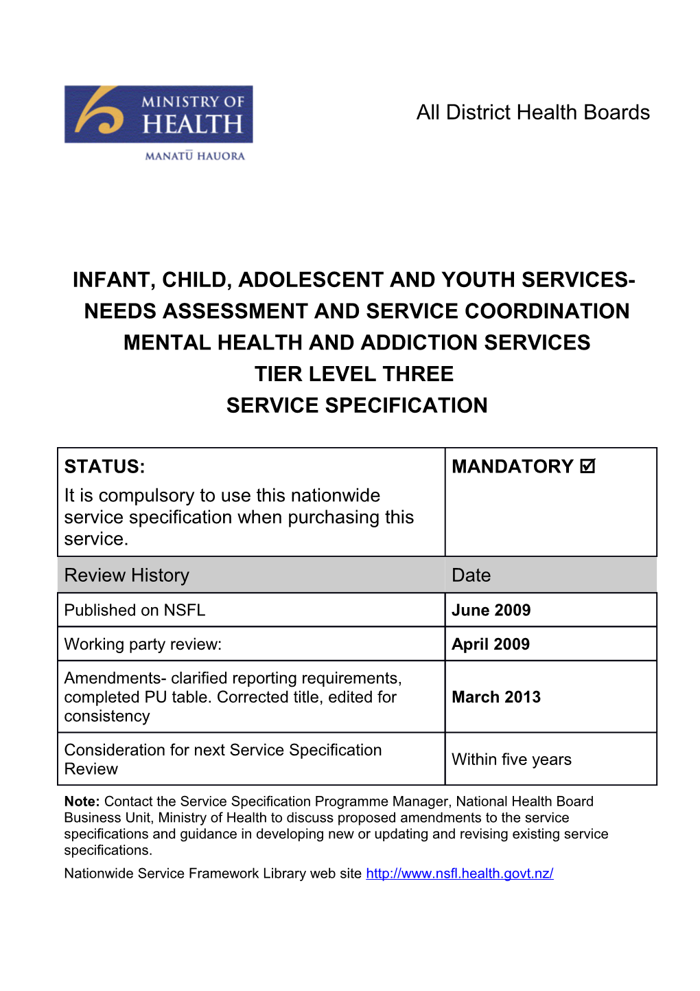 Infant, Child, Adolescent and Youth Services