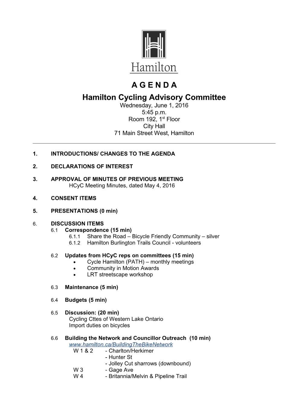 Hamilton Cycling Advisory Committee