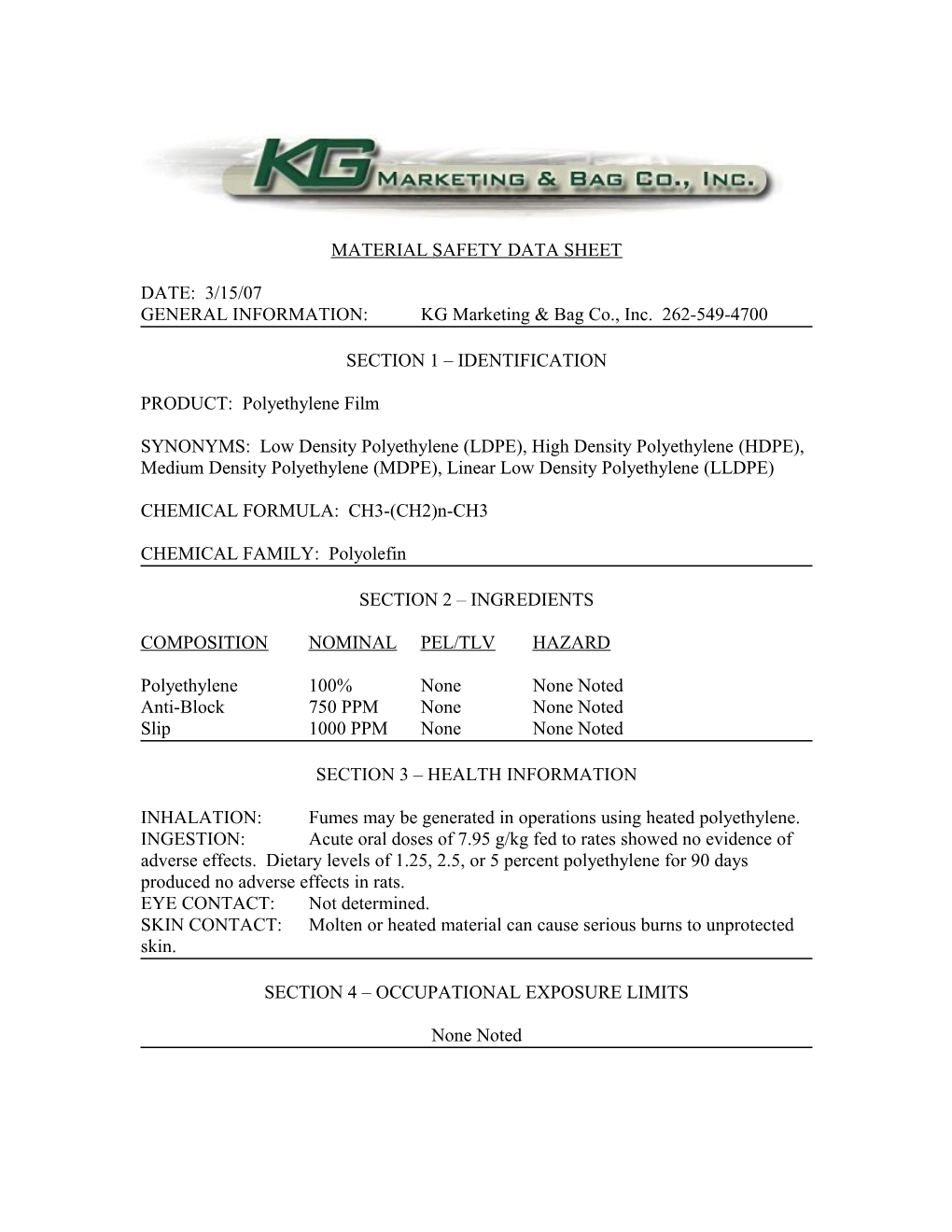 Material Safety Data Sheet s33