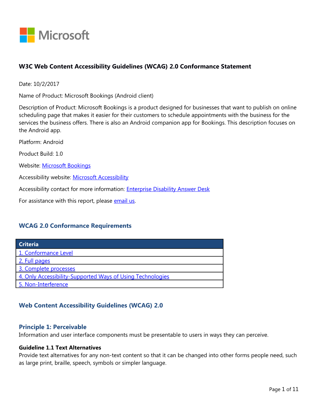 W3C Web Content Accessibility Guidelines (WCAG) 2.0 Conformance Statement s3