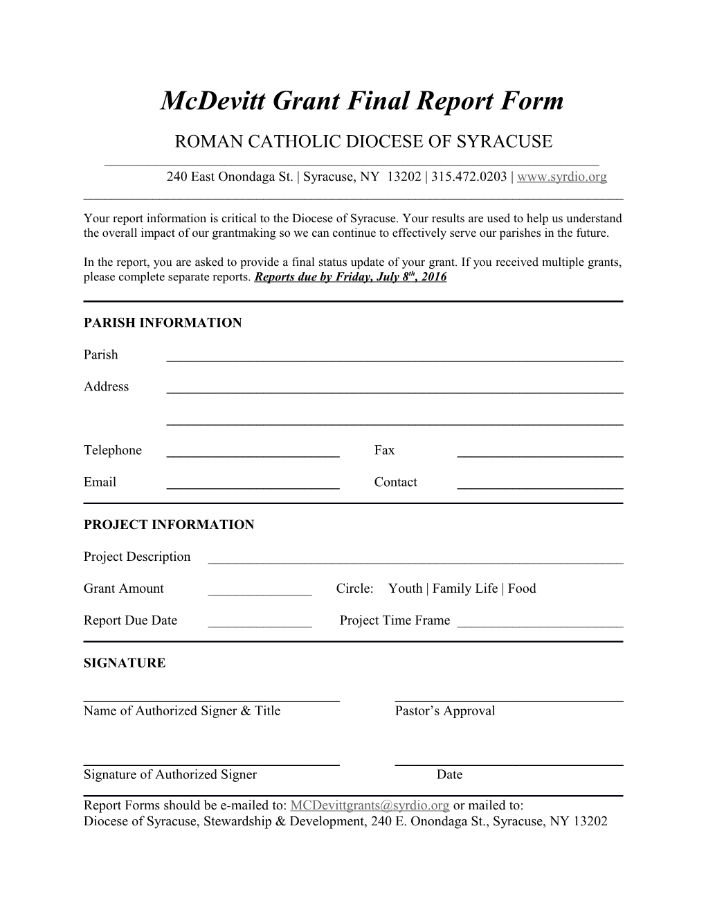 Mcdevitt Grant Final Report Form