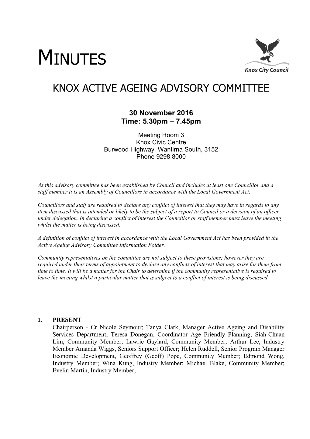 Knox Active Ageing Advisory Committee