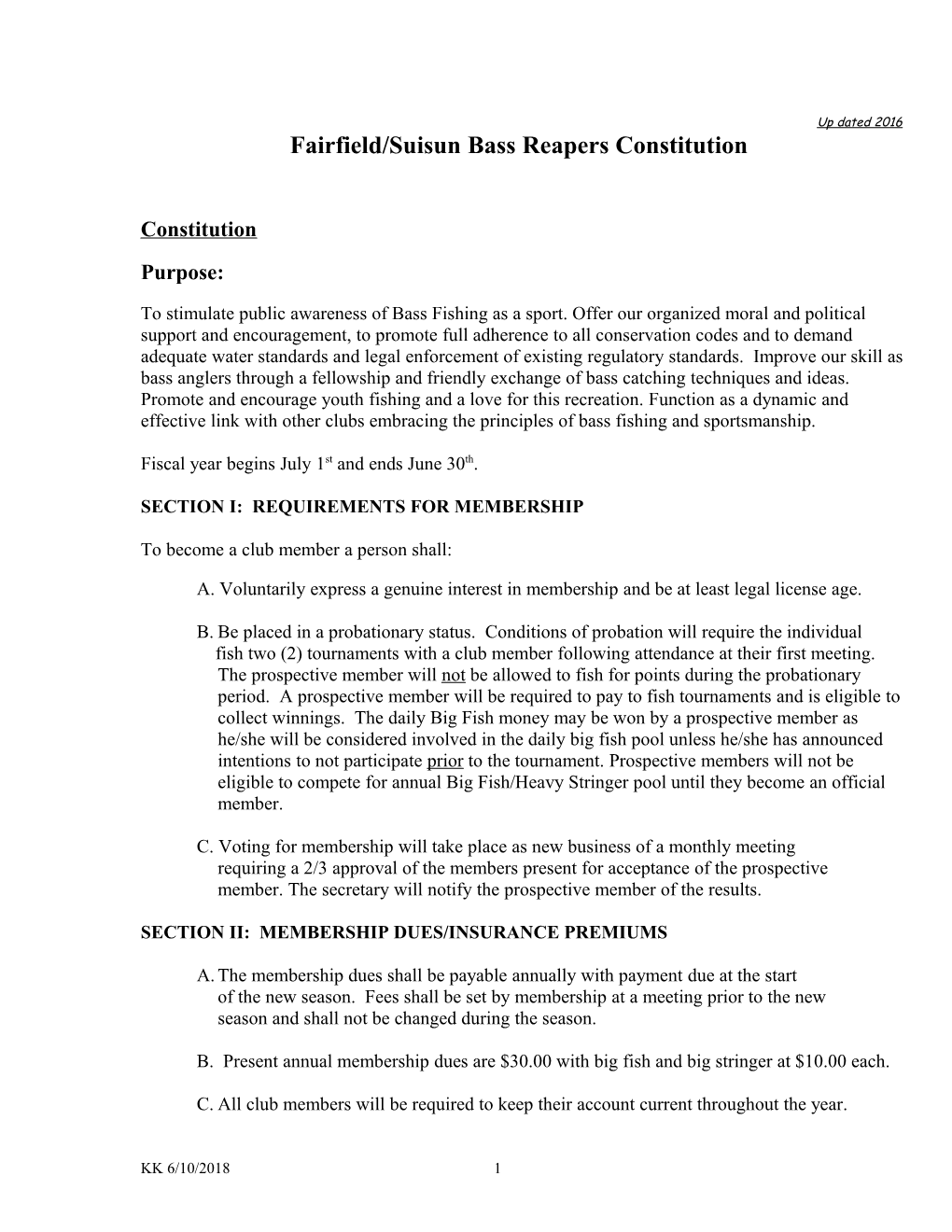 Fairfield/Suisun Bass Reapers Constitution