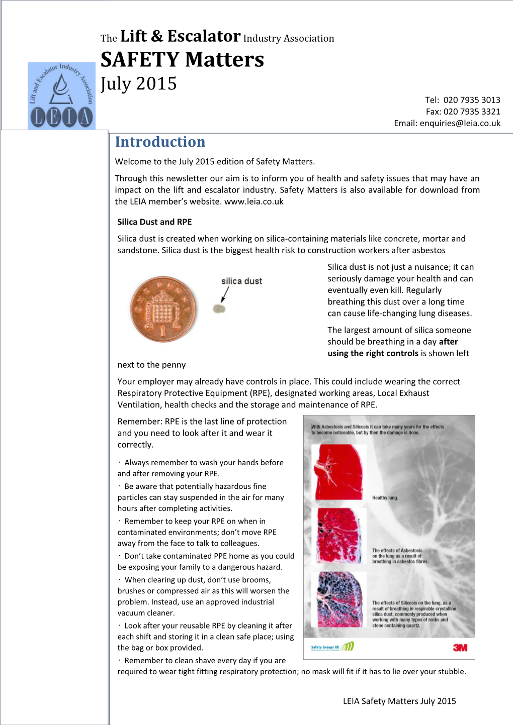 Silica Dust and RPE