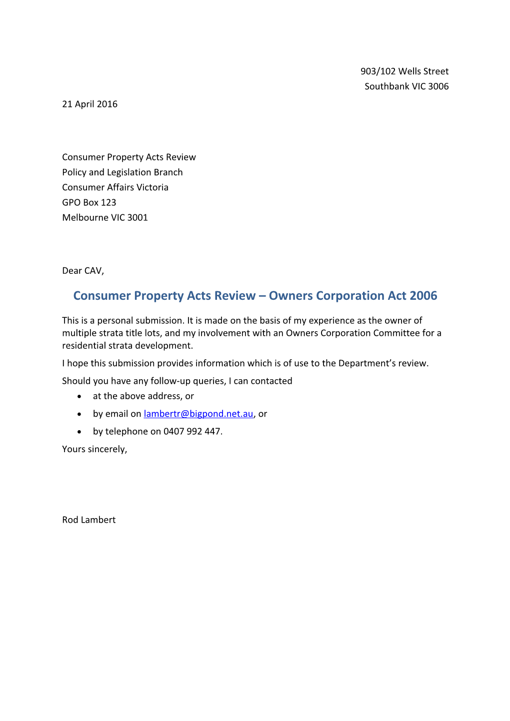 Consumer Property Acts Review