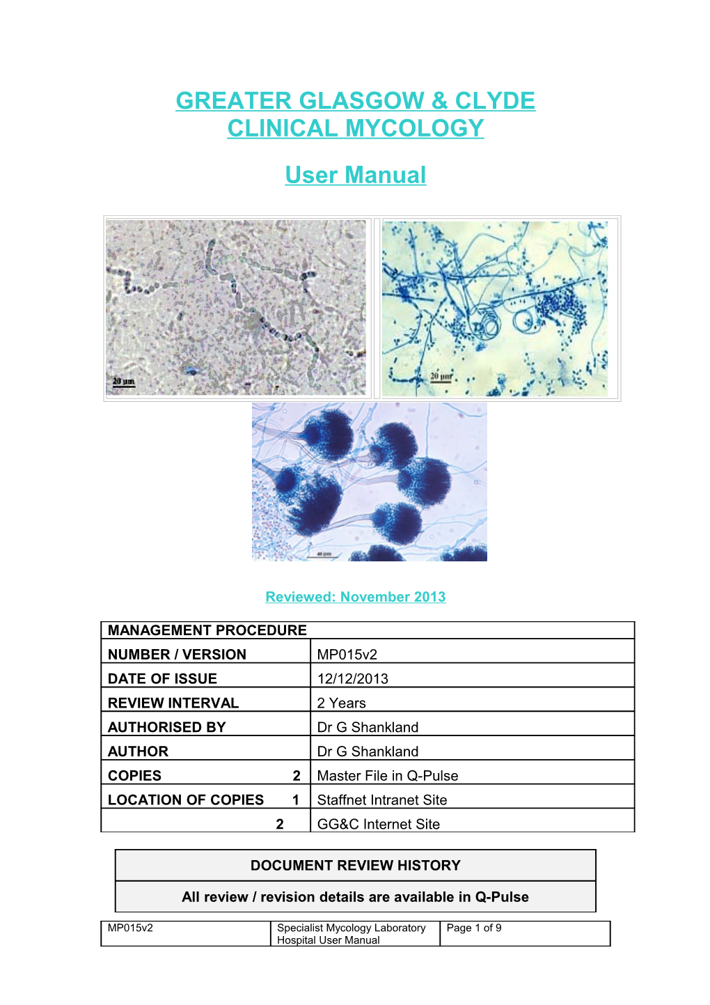 Update to Hospital User Manual