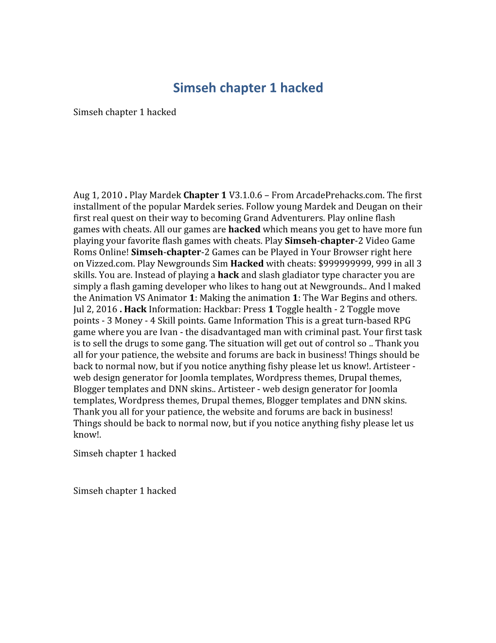 Simseh Chapter 1 Hacked