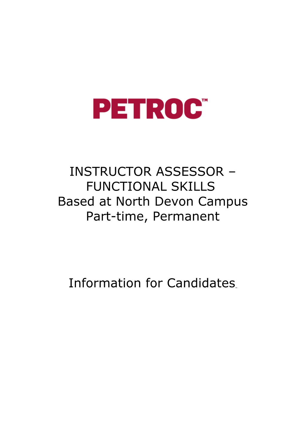 Instructor Assessor Functional Skills