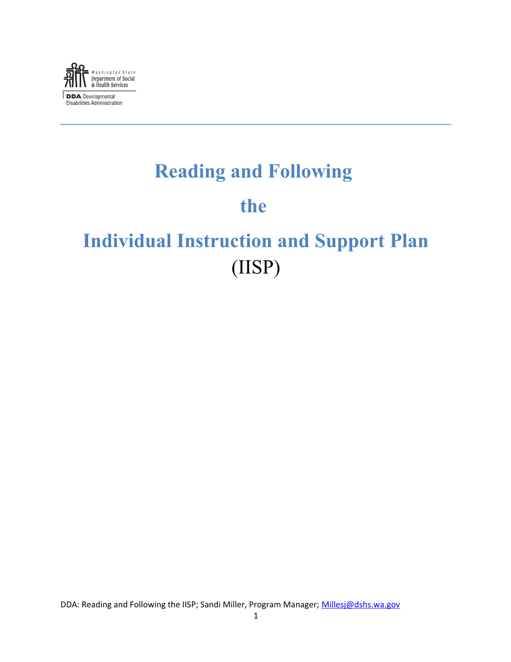 Individual Instruction and Support Plan