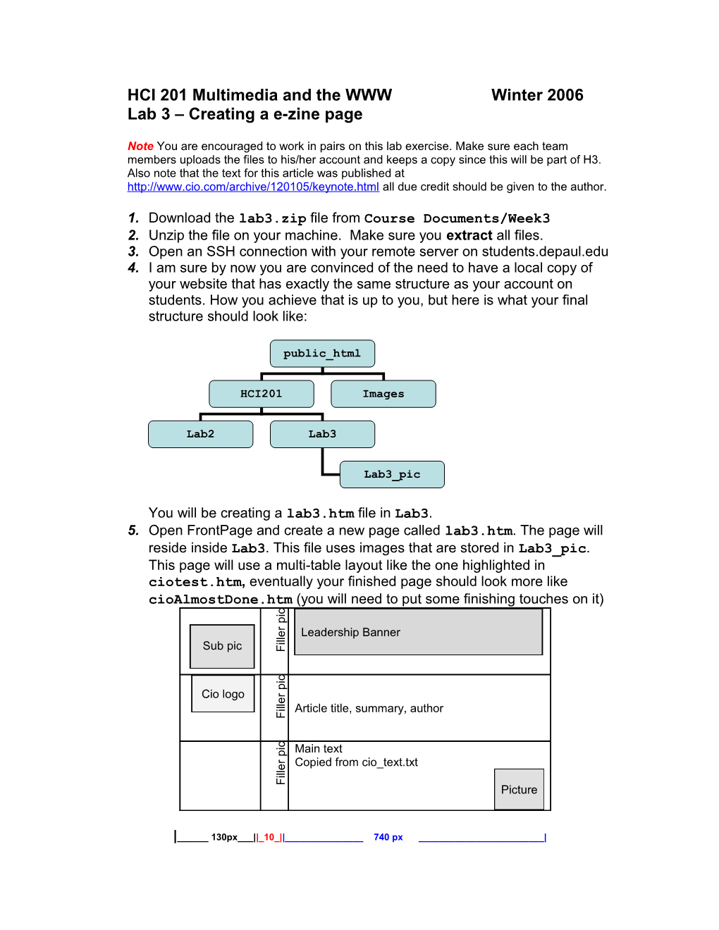 Lab3 - Creating a E-Zine Page