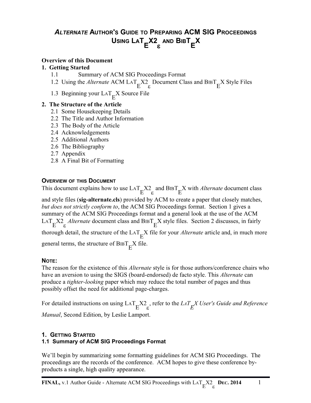 Author's Guide for Electronic Submittal of Acm