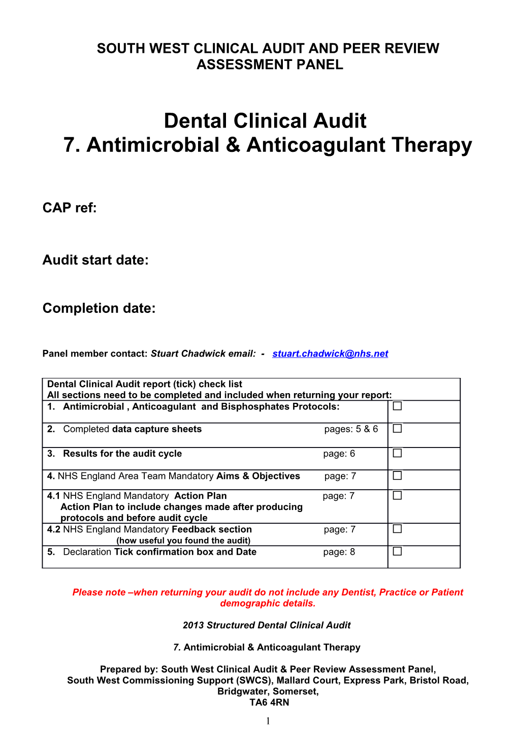 South West Clinical Audit and Peer Review