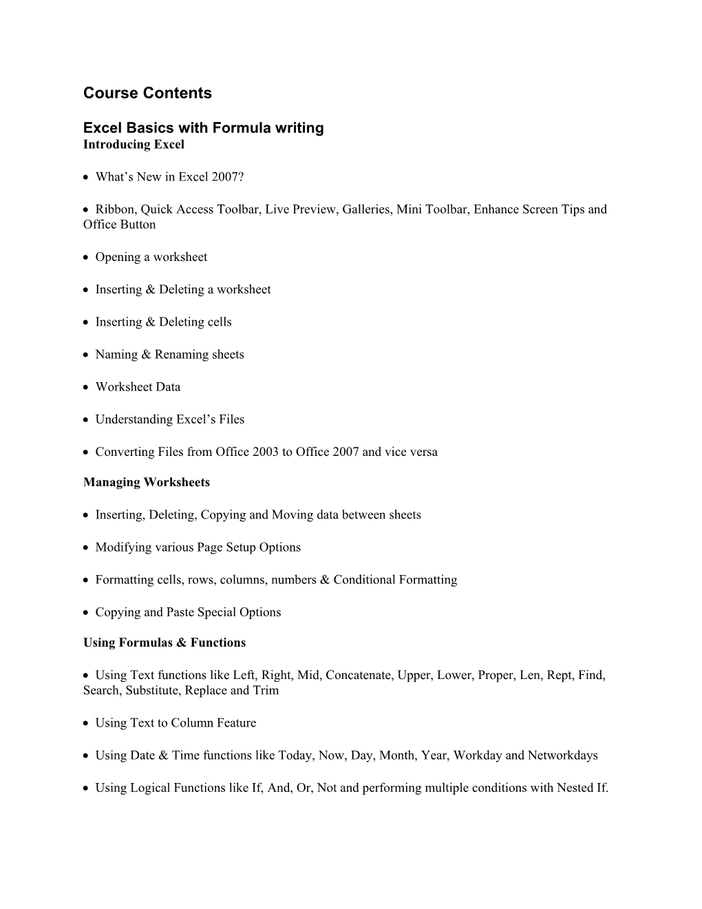 Excel Basics with Formula Writing