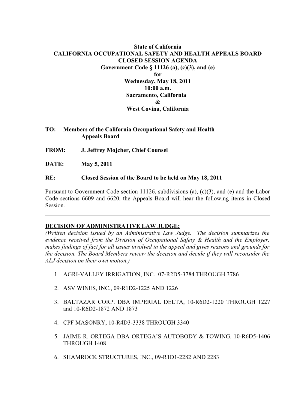 California Occupational Safety & Health Appeals Board s1