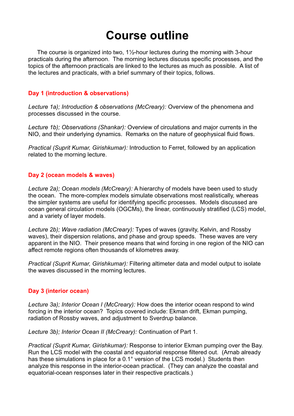 Lecture1a);Introductionobservations(Mccreary): Overviewofthephenomena and Processesdiscussed