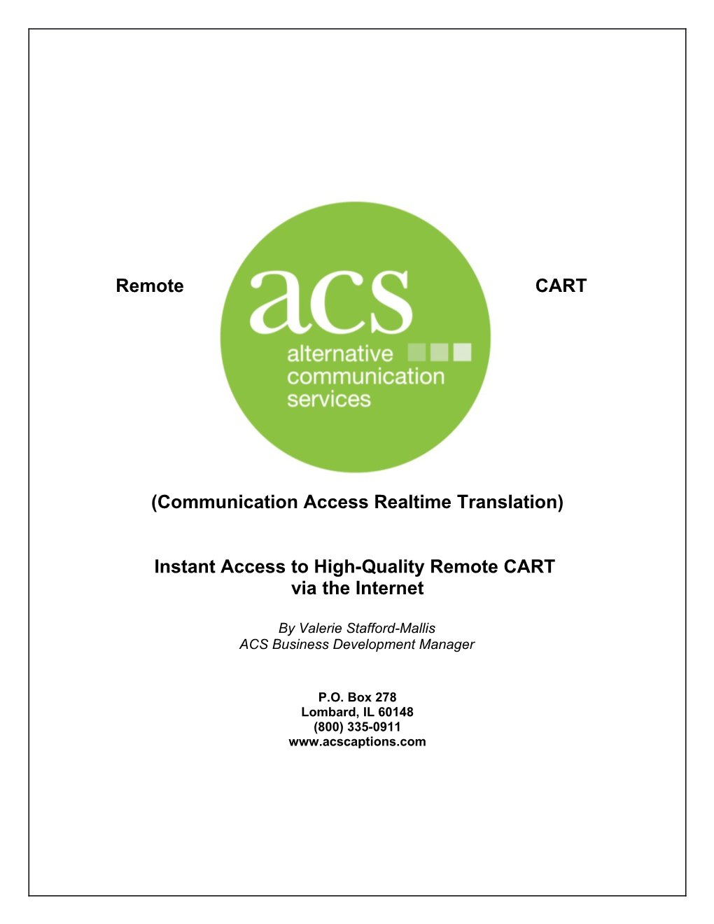 Communication Access Realtime Translation
