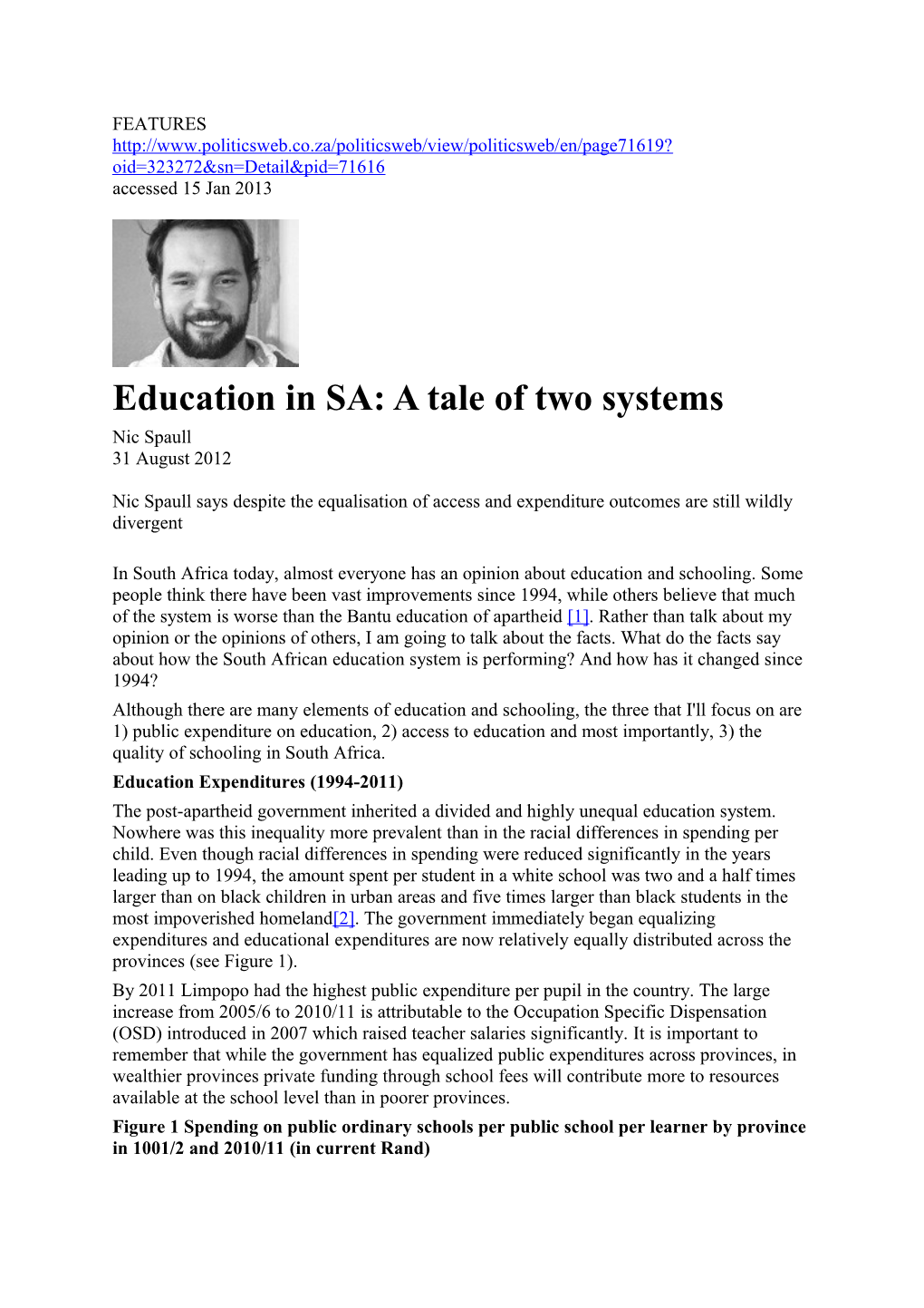 Education in SA: a Tale of Two Systems