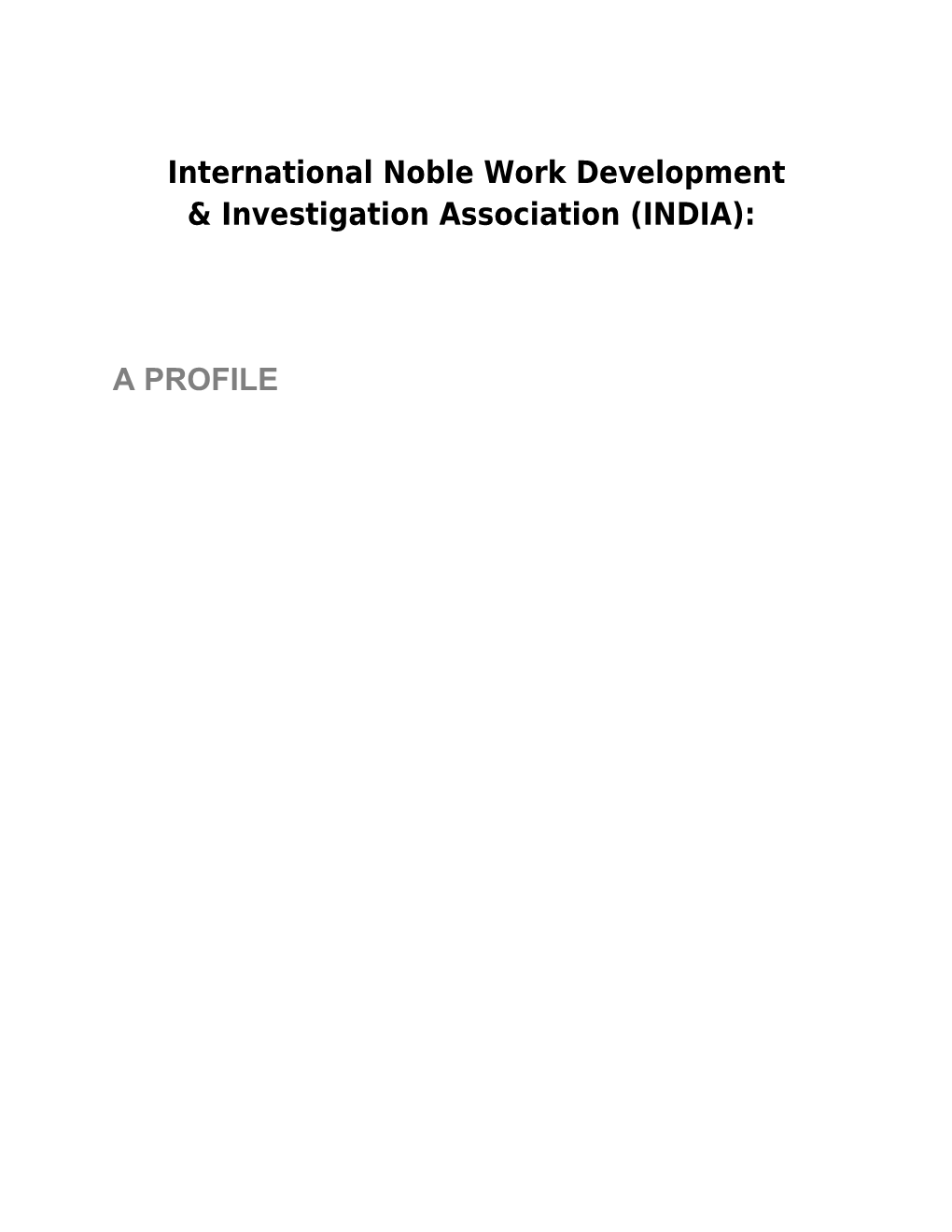 International Noble Work Development