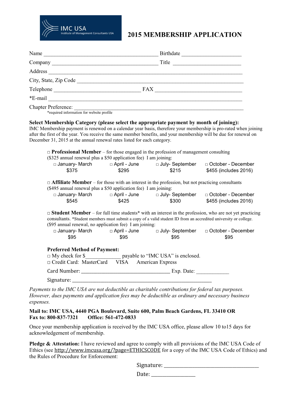 2015 Membership Application