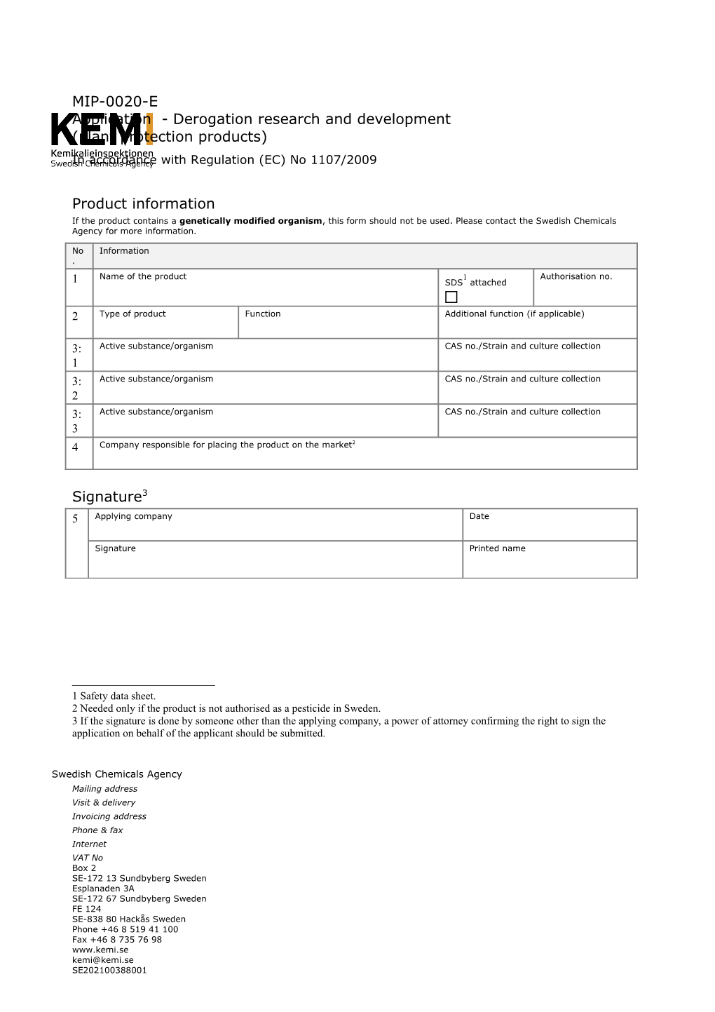 MIP-0020-E Application - Derogation Research and Development (Plant Protection Products)