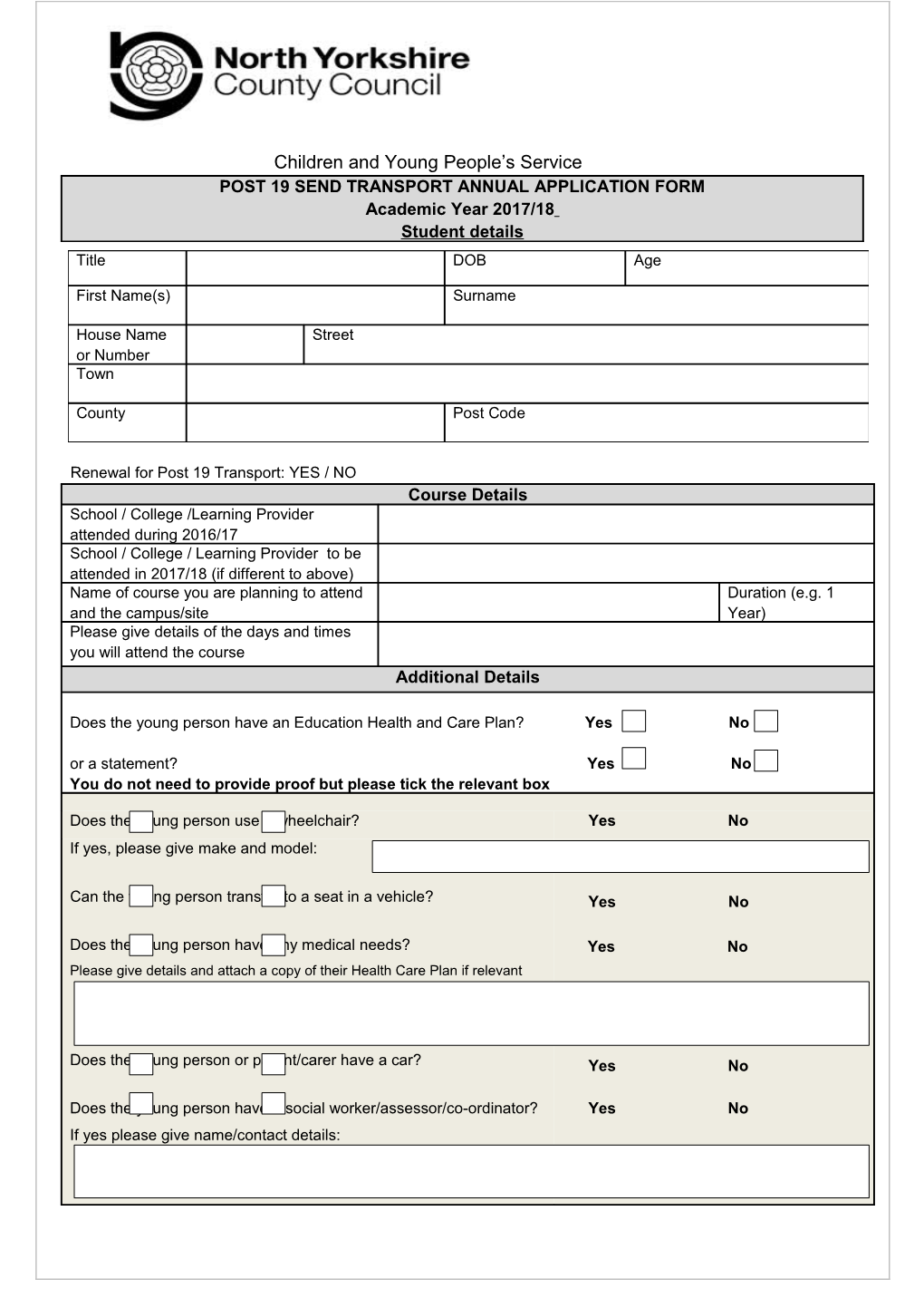 Post 16 Application Form 2014-15