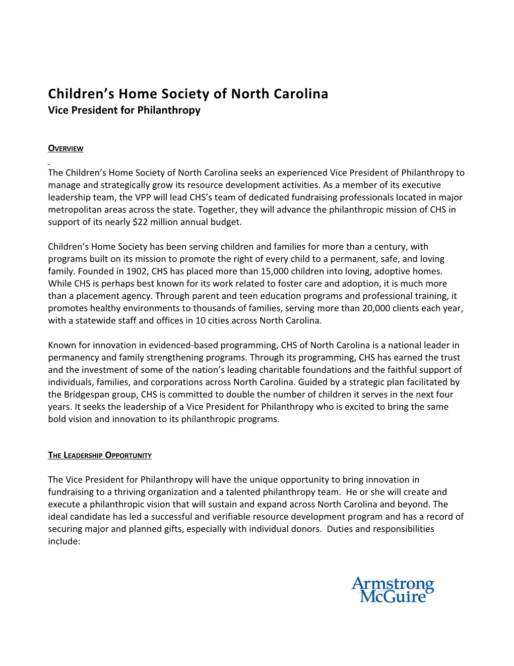 Children S Home Society of North Carolina