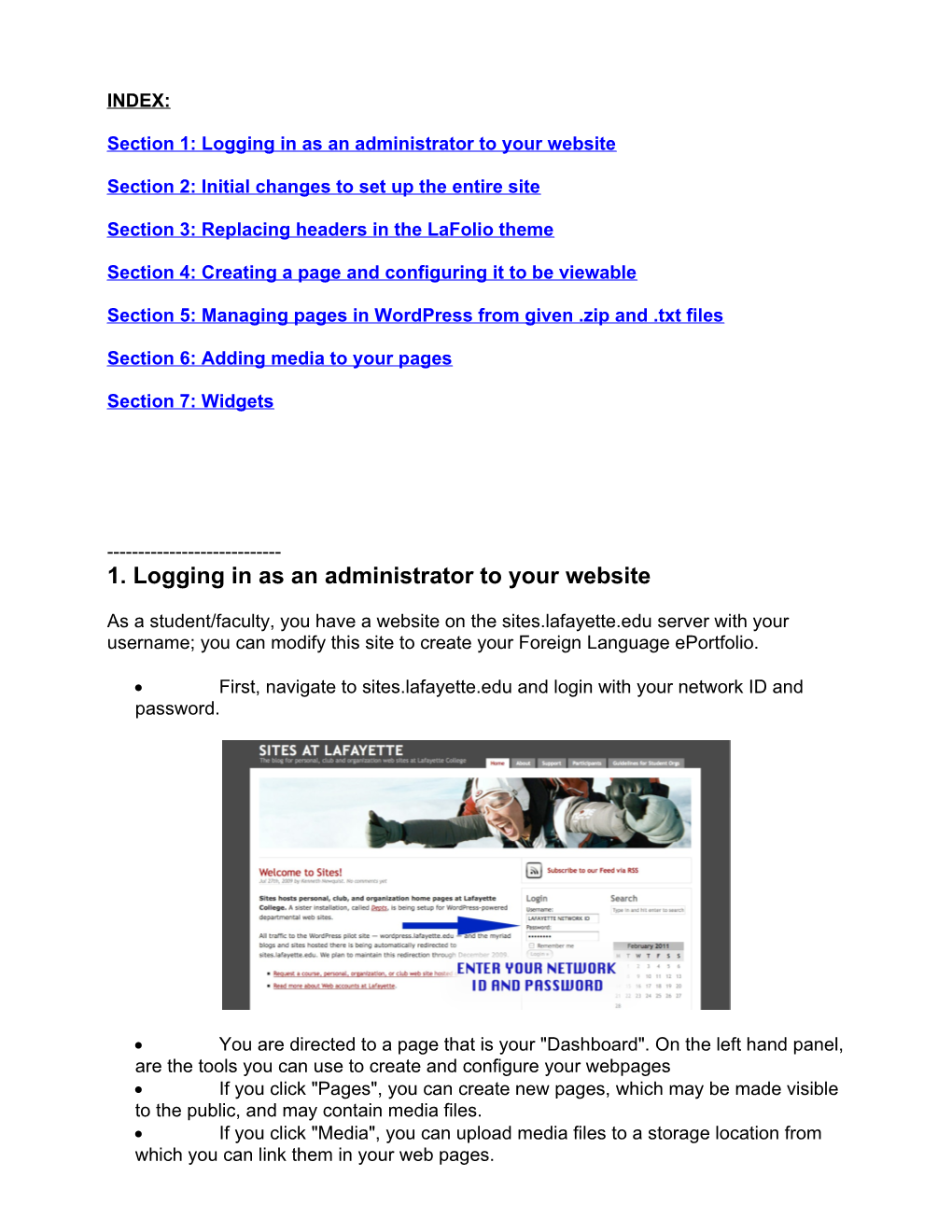 Section 1: Logging in As an Administrator to Your Website