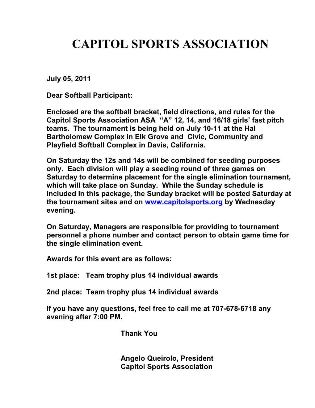 Girls 16 and Under Class a Fast Pitch Tournament s1