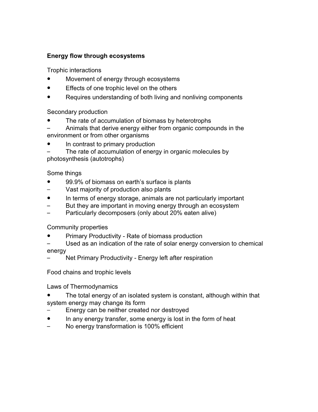 Energy Flow Through Ecosystems