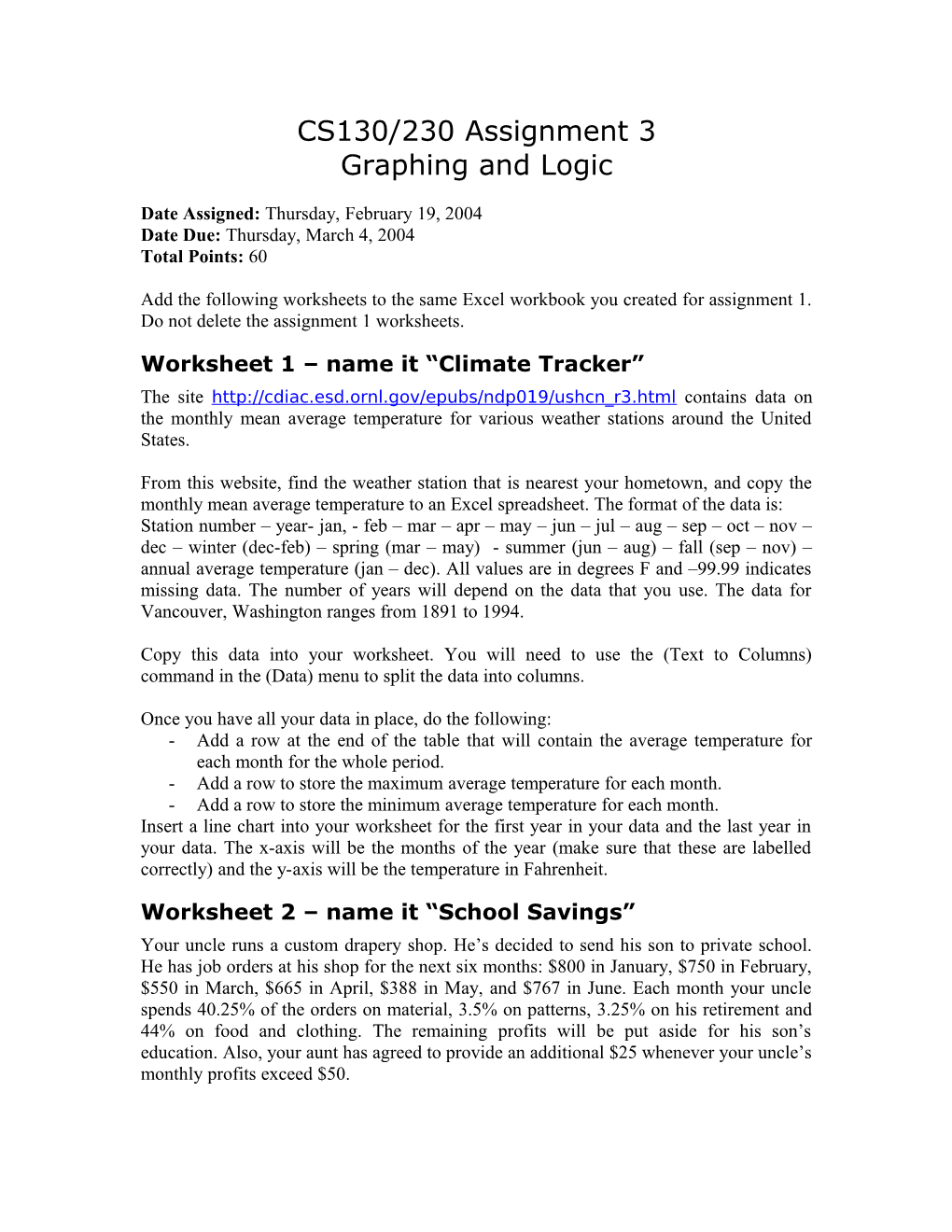 Worksheet 1 Name It Climate Tracker