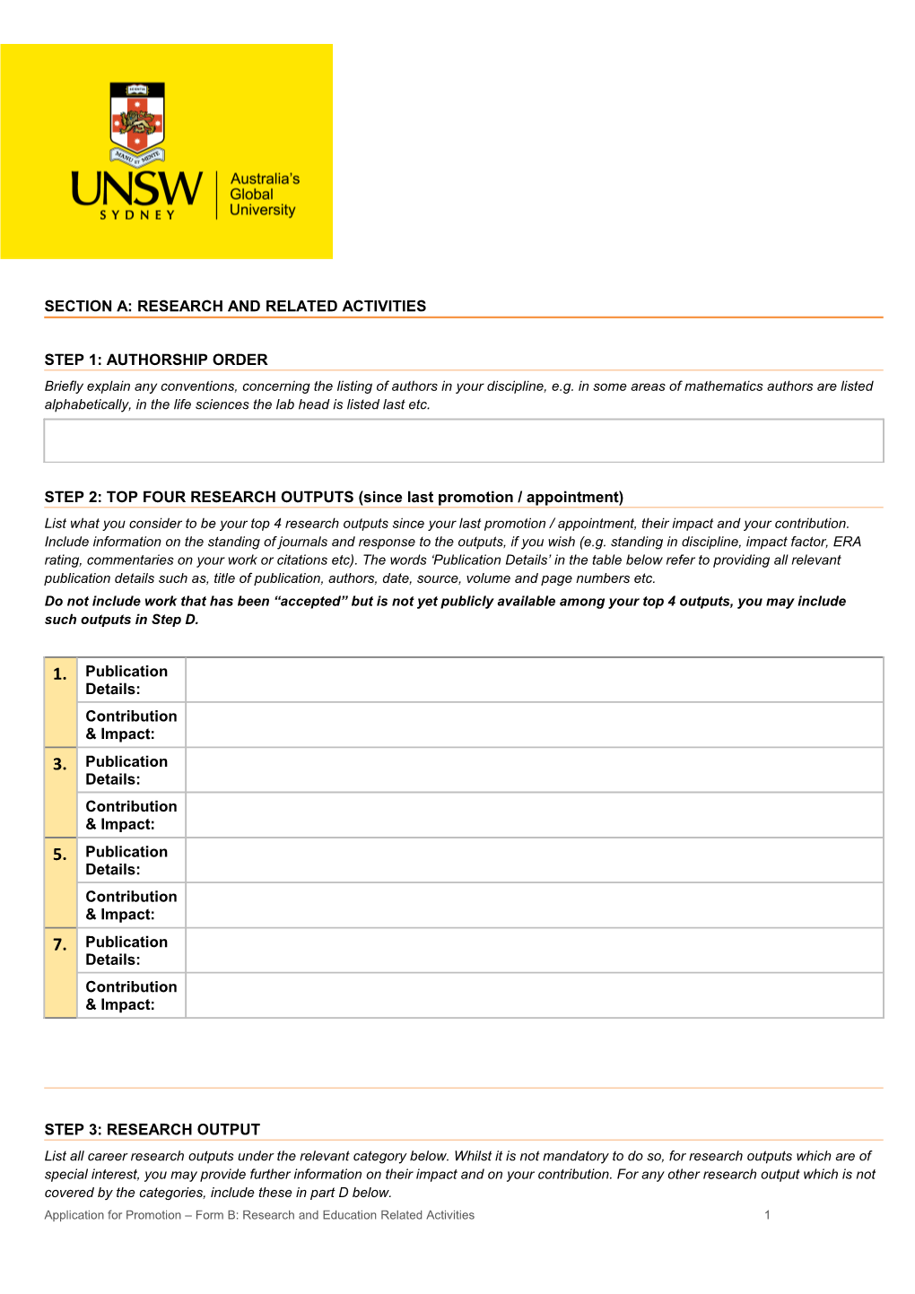 Section A: Research and Related Activities