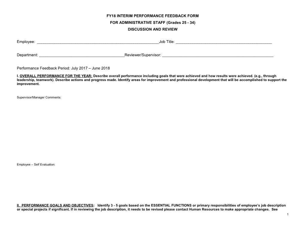 Fy18 Interim Performance Feedback Form