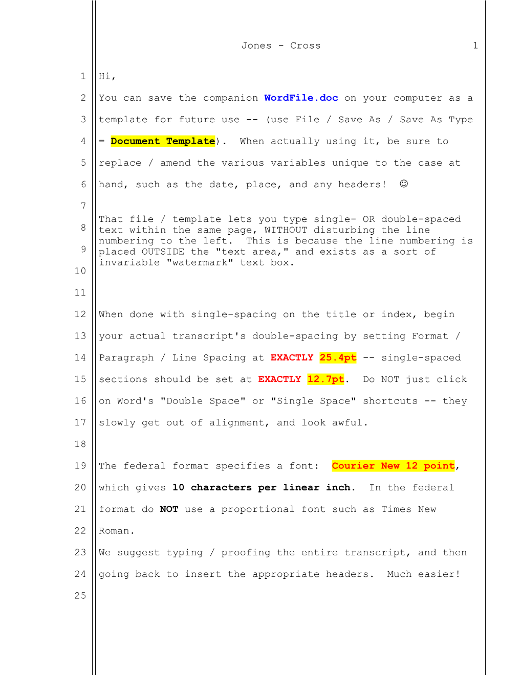 You Can Save the Companion Wordfile on Your Computer As a Template for Future Use (Use