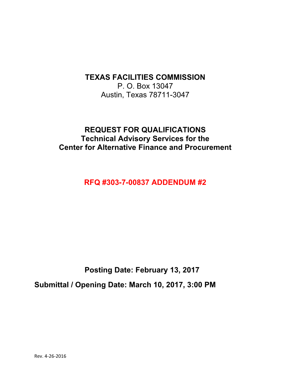 Texas Facilities Commission